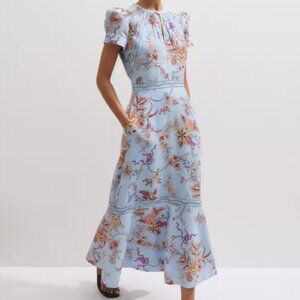 ME+EM Wild Bloom Print Multicolor Maxi Dress With Pockets - Size US 10 (NWT)